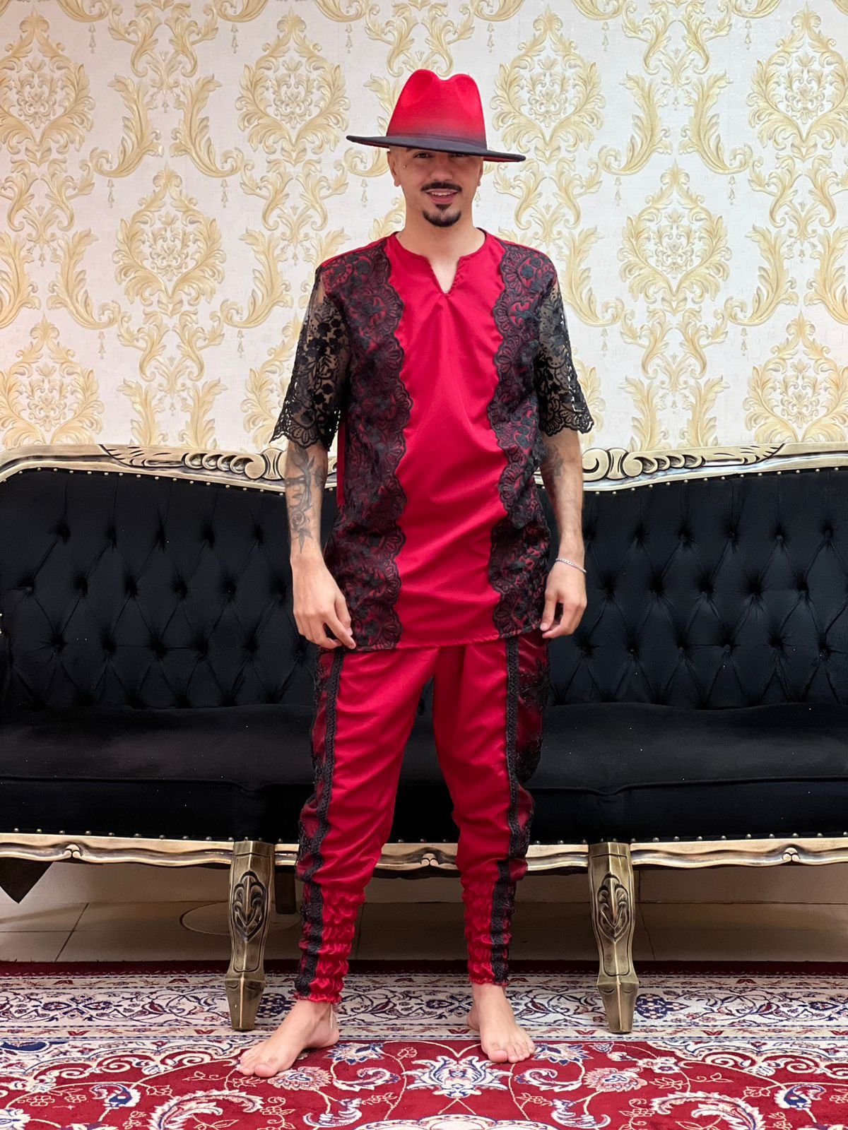 Bombacha Bordada Verm/Pto 117