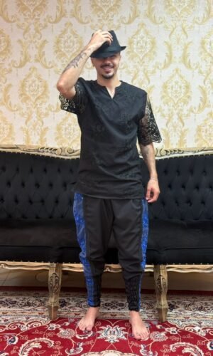 Bombacha Bordada  Pto/Azul 210