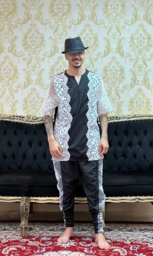 Bombacha Bordada Preto/Branca 211