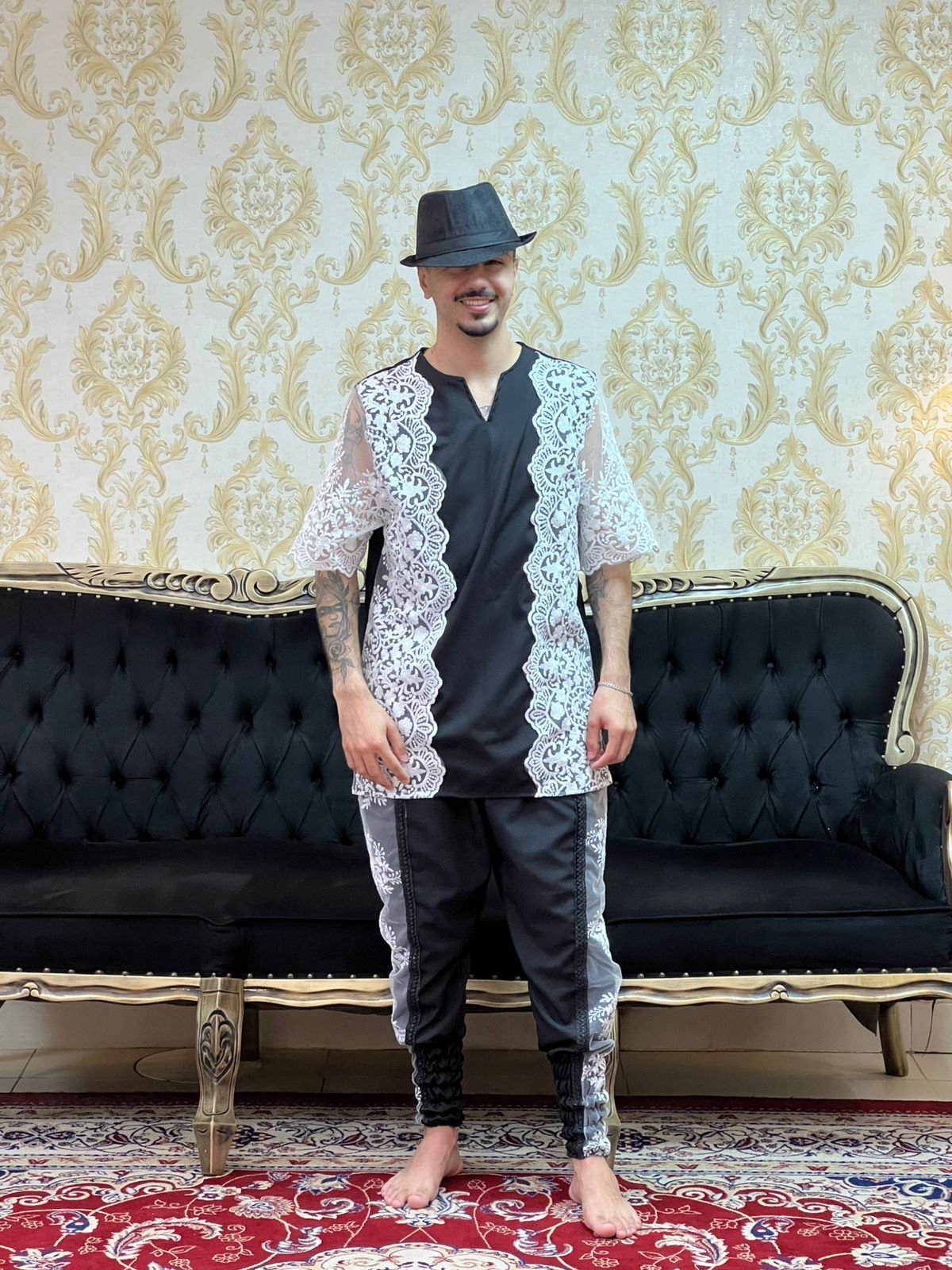 Bombacha Bordada Preto/Branca 211