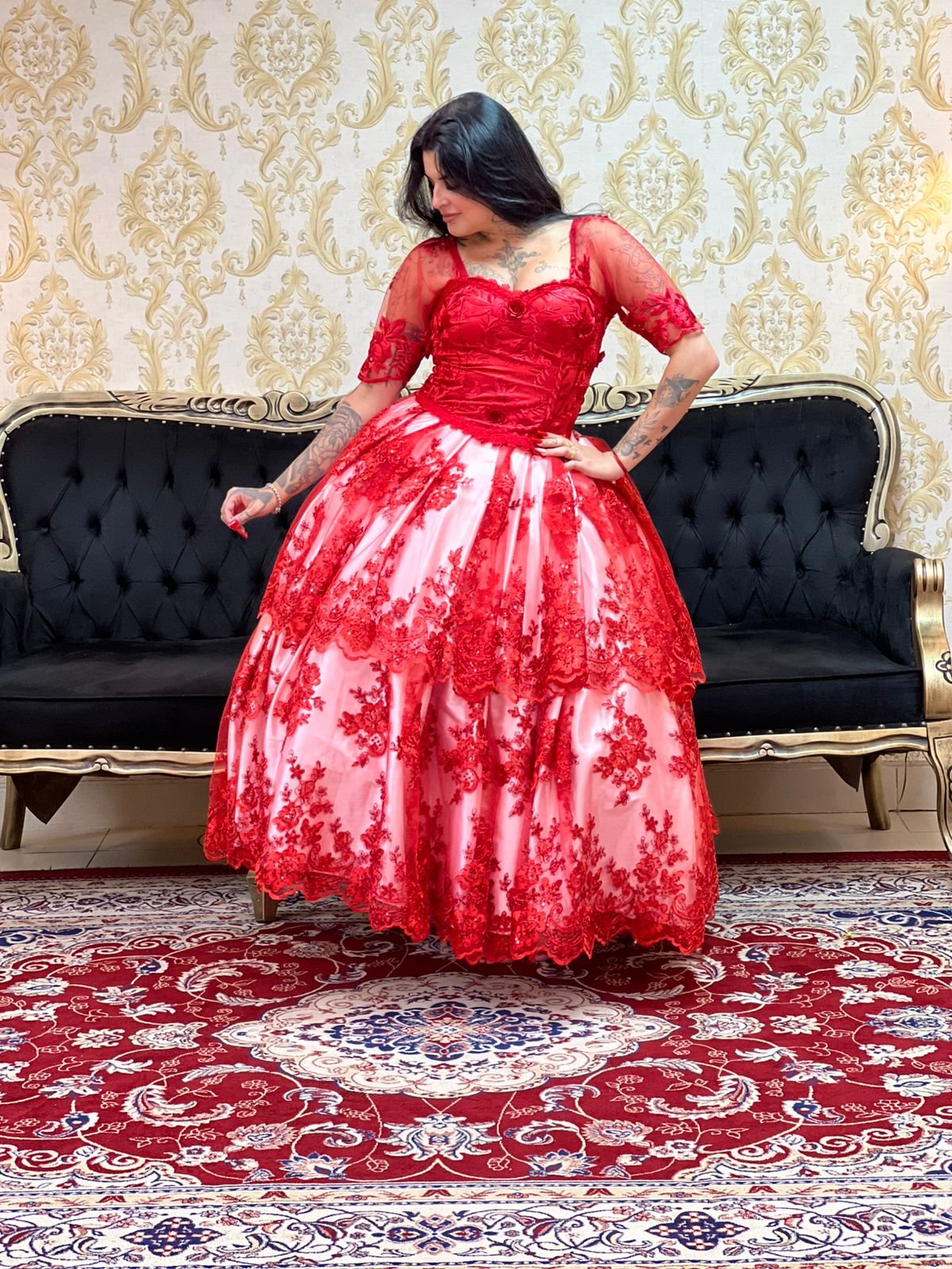 Corpete Rosas Vermelho 125