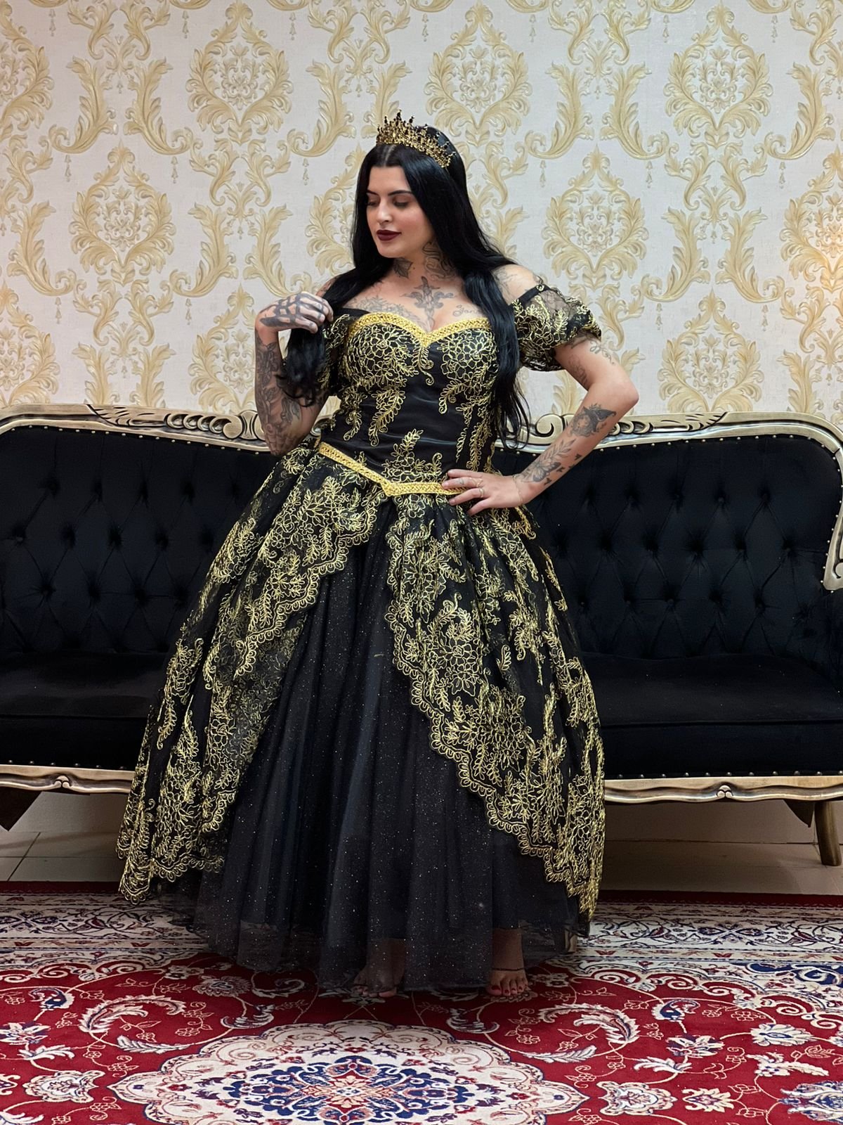 Corpete Bordado Preto/Dou 219