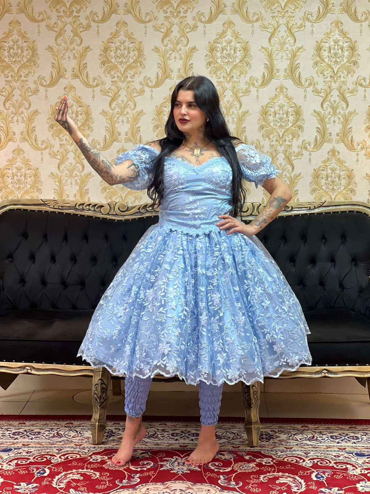 Corpete Bordado Azul 403