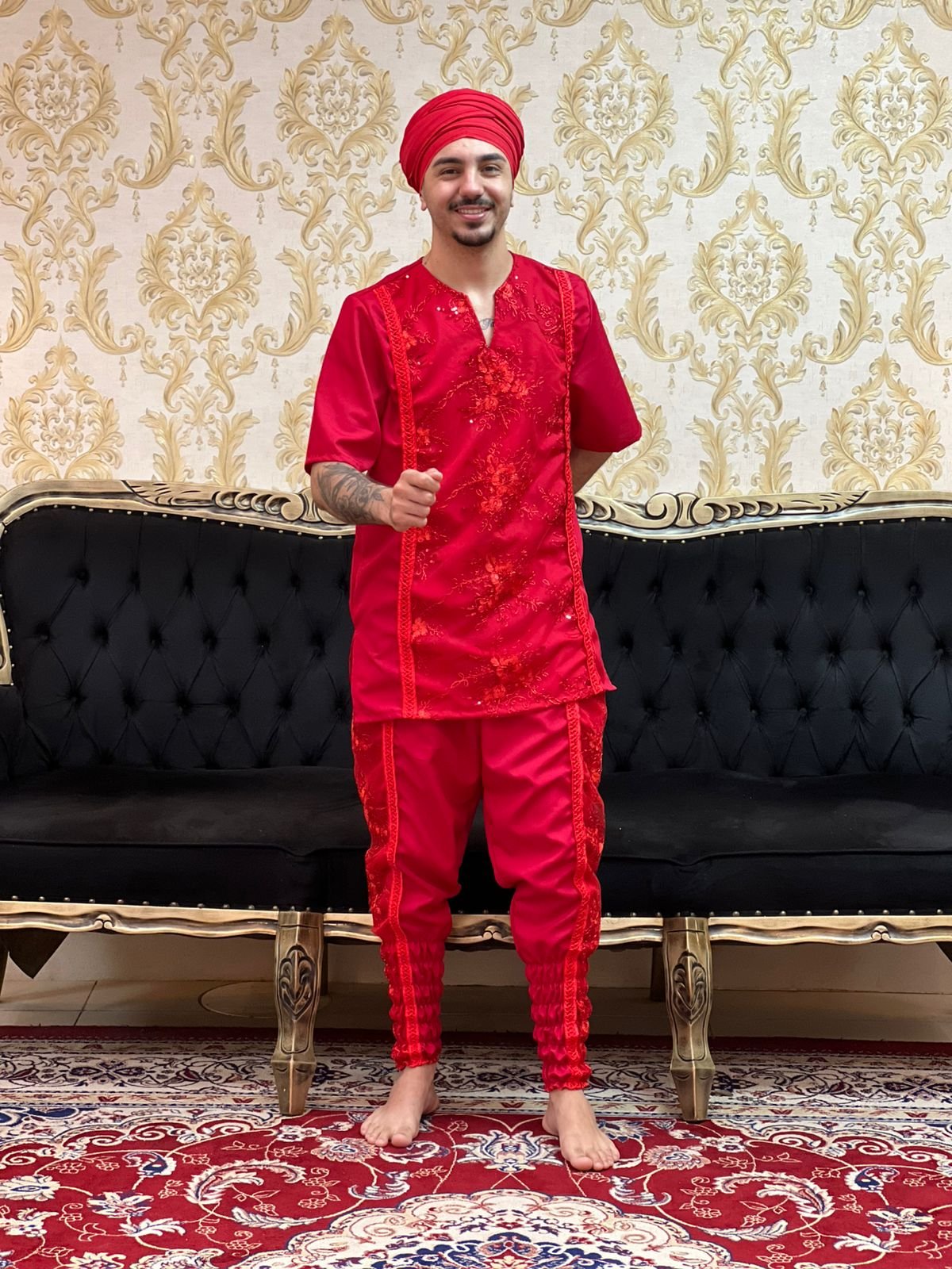 Kafta Bordada Vermelha 118