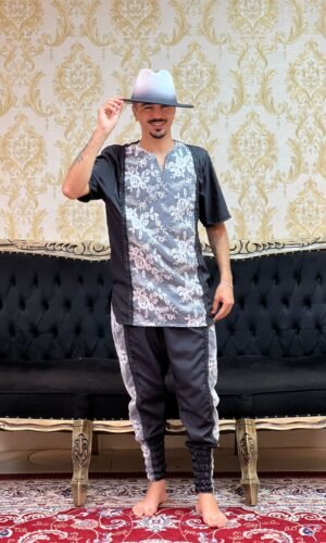 Kafta Bordada Preto/Branco 215