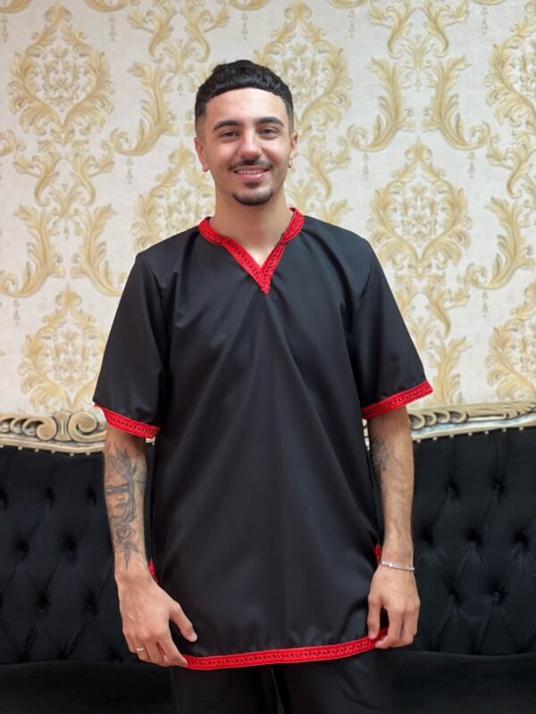 Kafta Oxfor Preto/Verm 217 - Imagem 2