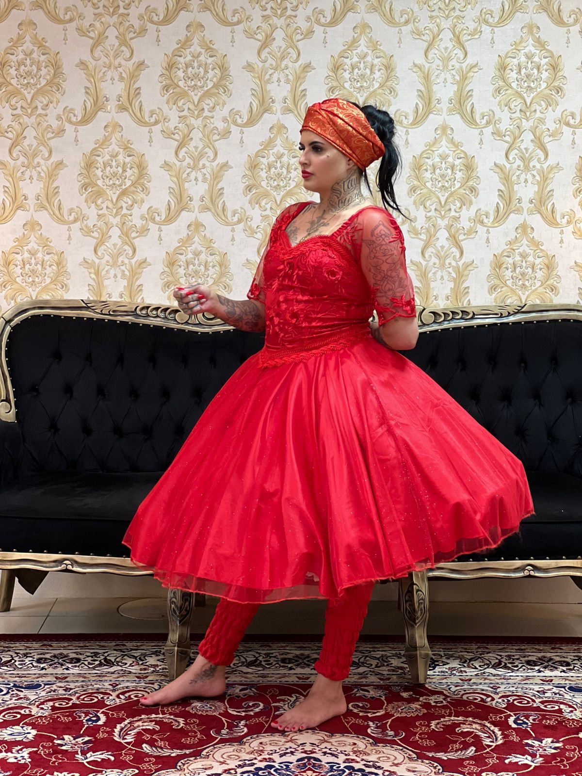 Saia Brilho Curta Verm 105