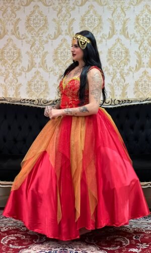 Saia Lenços Brilho Verm/Dou 1106