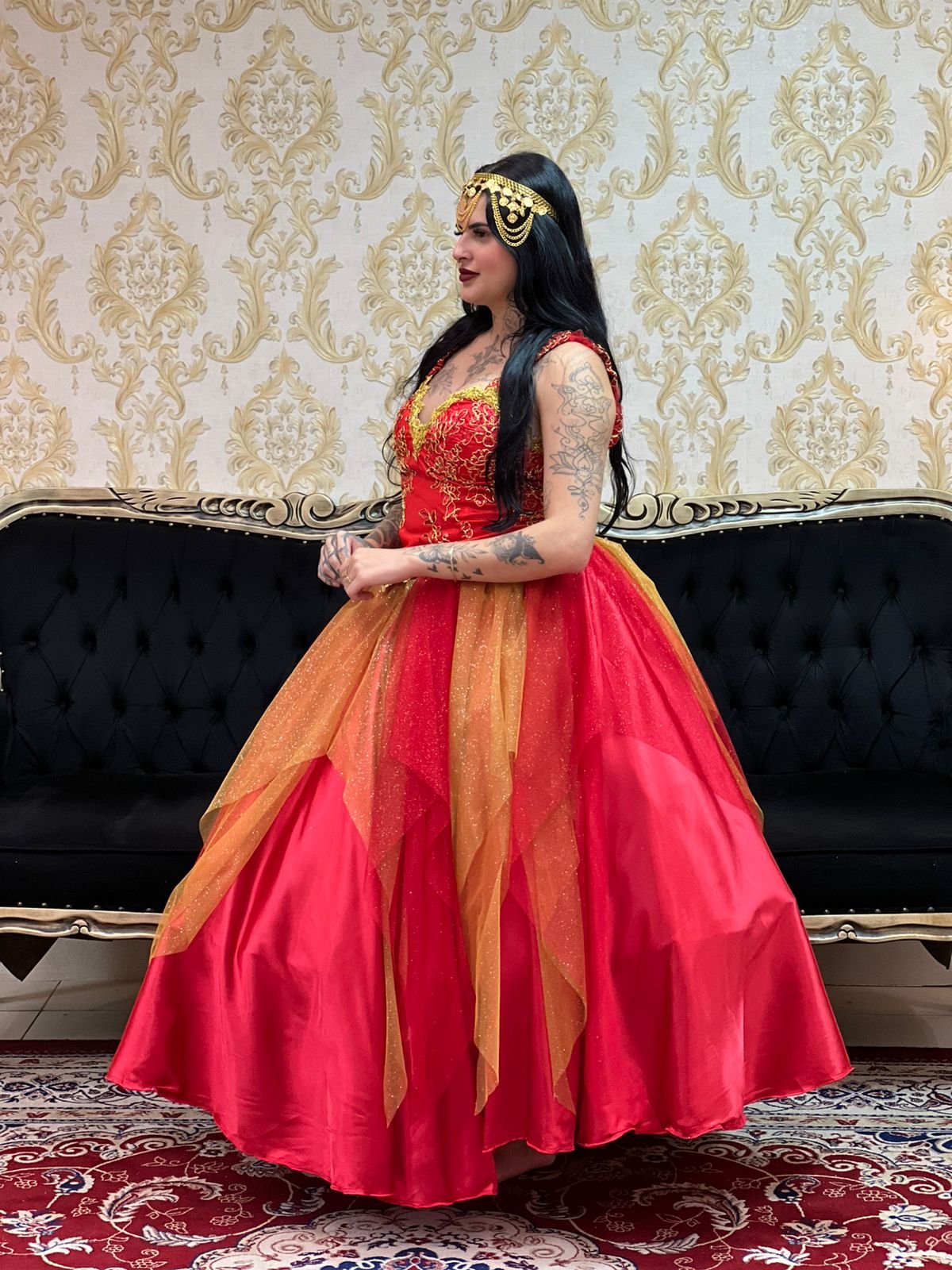 Saia Lenços Brilho Verm/Dou 1106