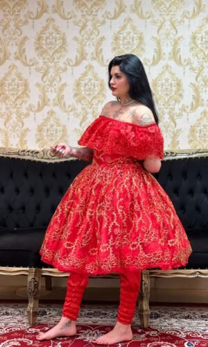 Saia Bordada Curta Verm/Dou 116