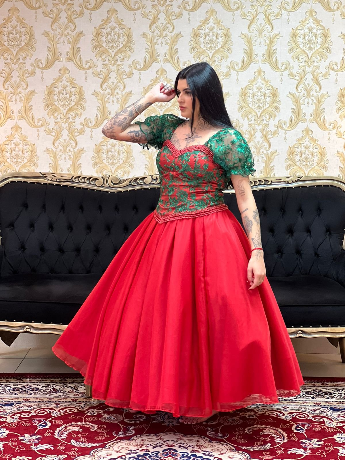 Saia Voal Longa Vermelha 166