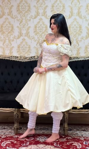 Saia Oxfor Curta Amarelo Claro 327