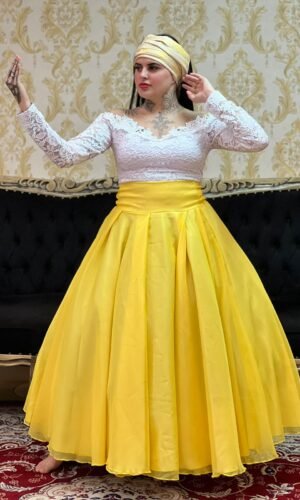 Saia Voal Longa Amarela 334