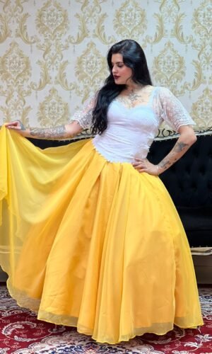 Saia Voal Longa Amarela 334