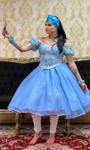 Saia Voal Curta Azul 458