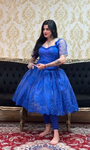 Saia Bordada Curta Azulão 468