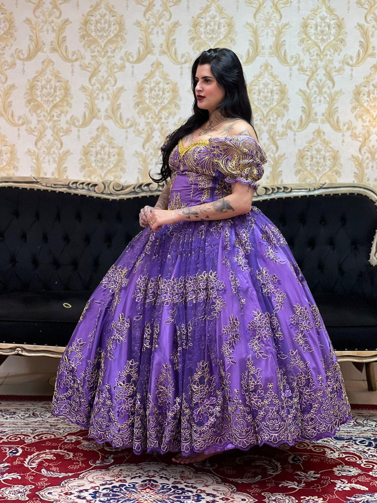 Saia Bordada Longa Roxo/Dou 510