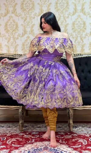 Saia Bordada Curta Roxo/Dou 513