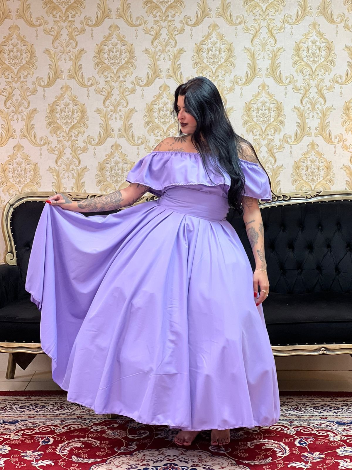 Saia Oxfor Longa Lilás 514