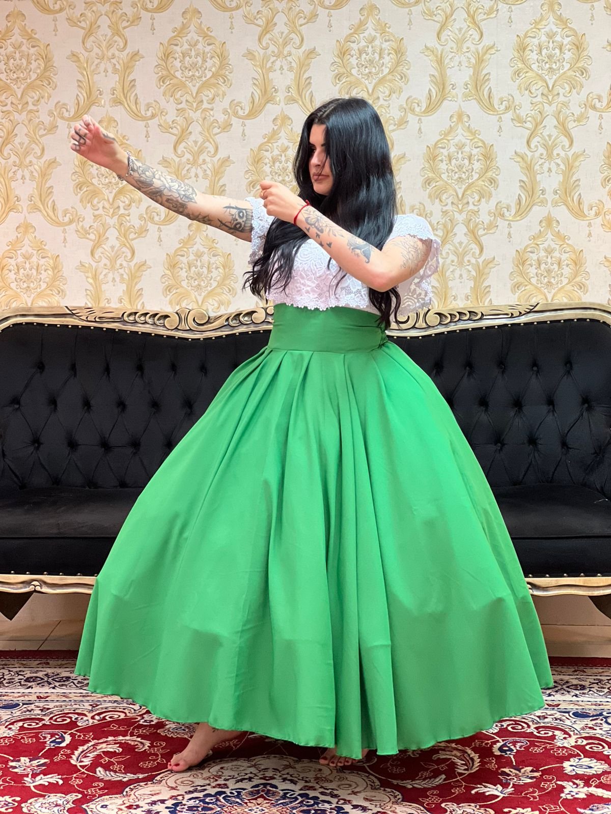 Saia Oxfor Longa Verde Bandeira 606