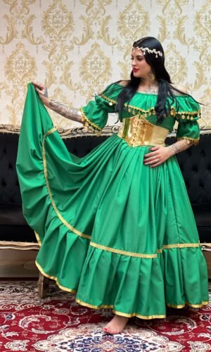 Saia 1 Babado Longa Verde/Dou 622