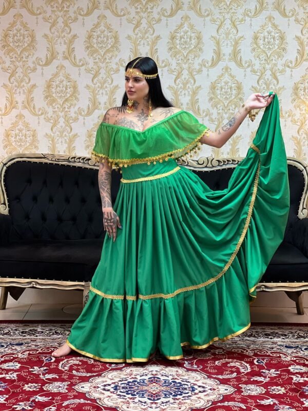 Saia 1 Babado Longa Verde/Dou 622 - Imagem 3