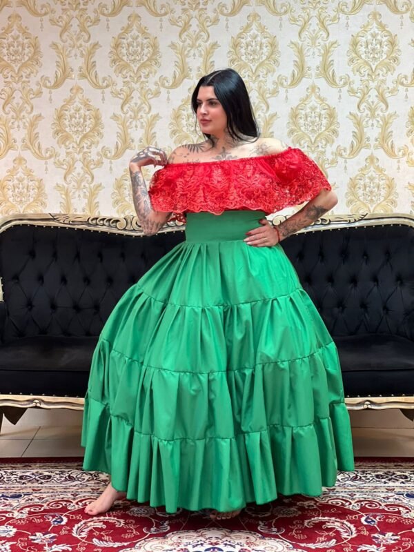 Saia Gomos Oxfor Longa Verde 632