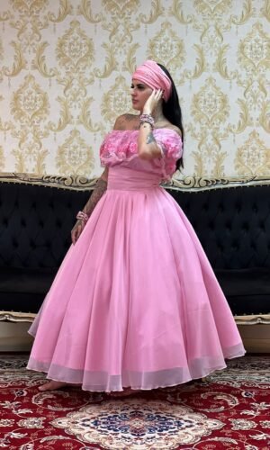 Saia Voal Longa Rosa 706