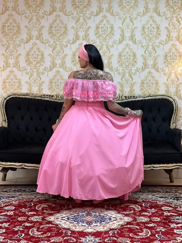 Saia Oxfor Longa Rosa 723 - Imagem 4