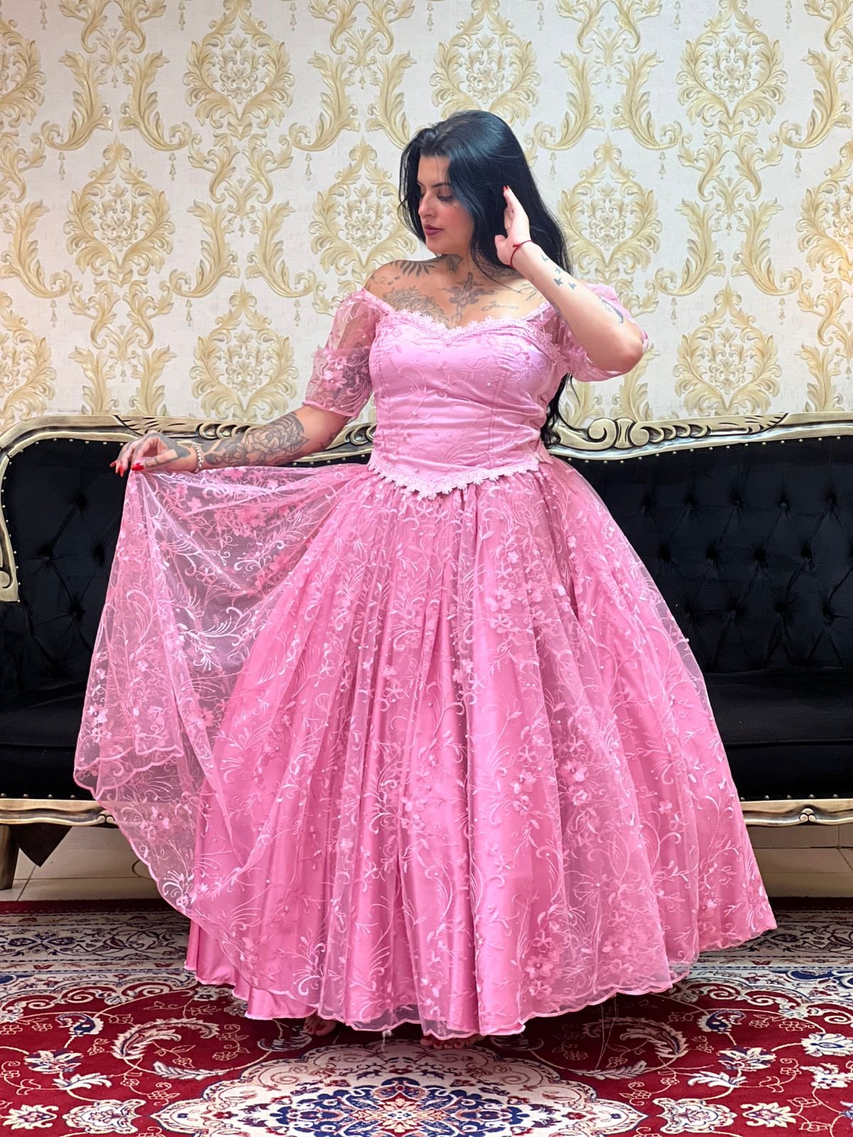 Saia Pérola Longa Rosa 725