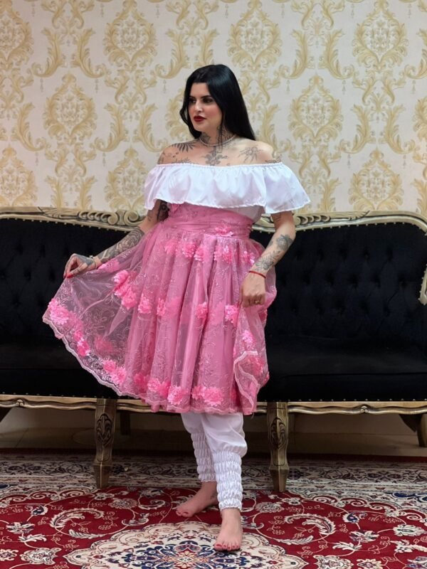 Saia Bordada Curta Rosa 756 - Imagem 2