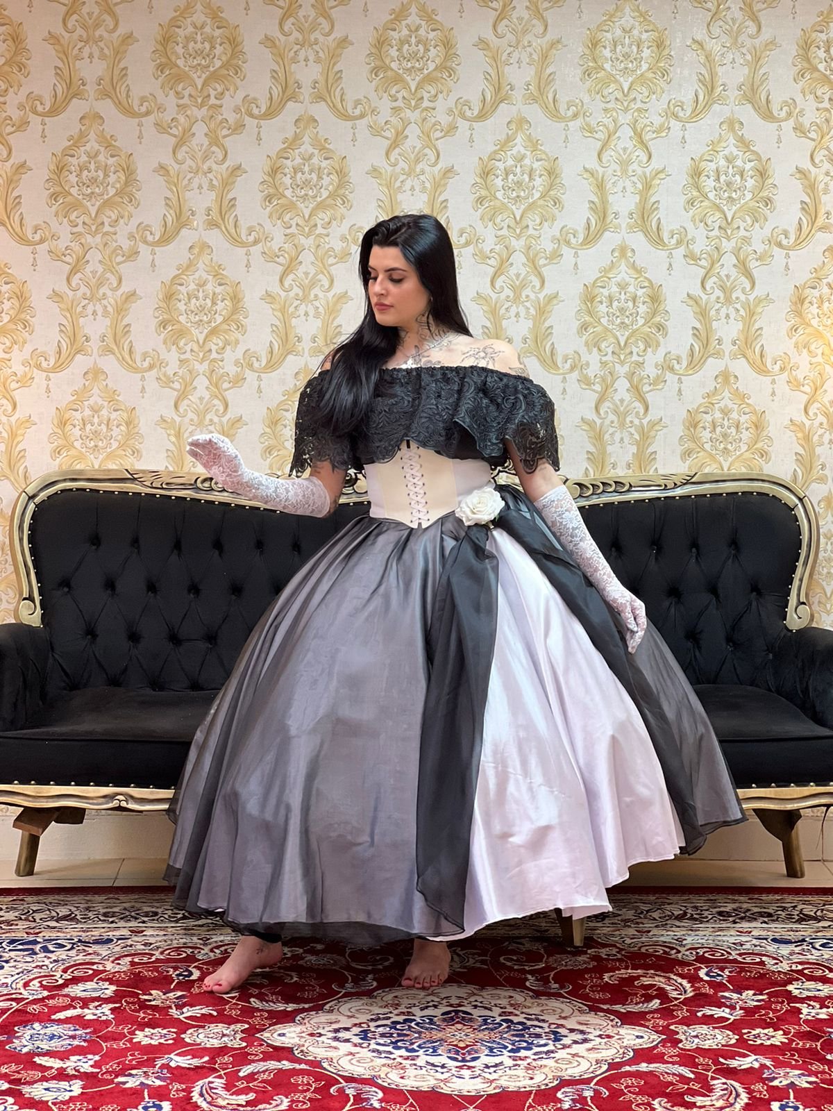 Saia Voal Longa Bca/Preto 2004