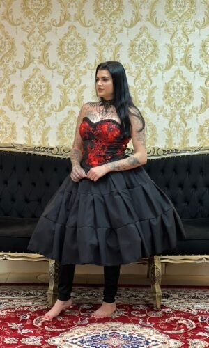 Saia Gomos Oxford Curta Preta 2204