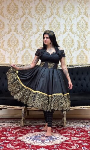 Saia 1 babado Curta Voal/Tule Pto/Dou 2310