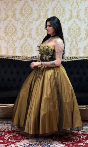 Saia Brilho Longa Dou/Preto 2390