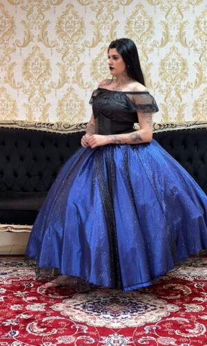 Saia Brilho Longa Azulão/Pto 2462