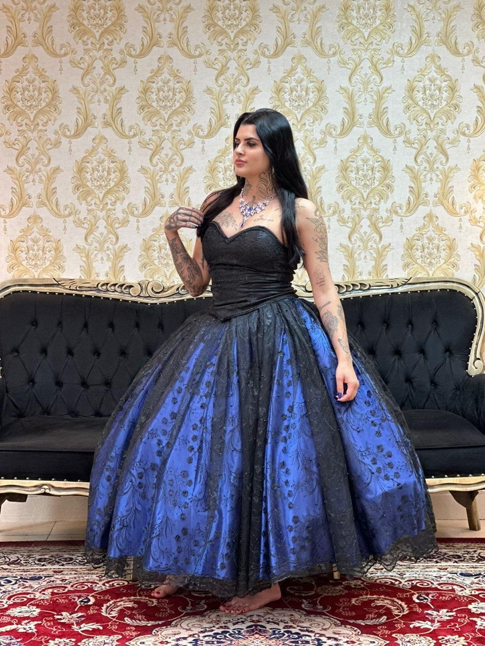 Saia Pérola Longa Azulão/Pto 2476