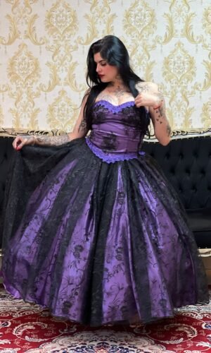 Saia Pérola Longa Roxo/Pto 2503