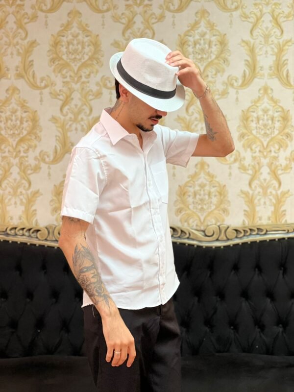 Camisa Social Curta Branco 000 - Imagem 3