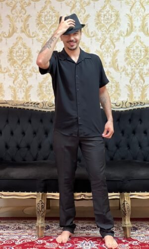 Camisa Social Curta Preta 201