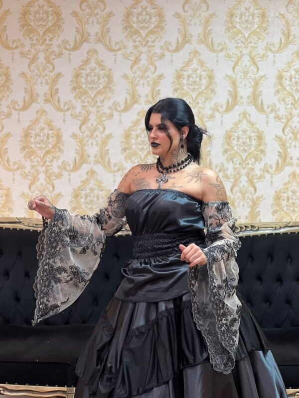 Blusa Mangão Tule Pto 255 - Imagem 2