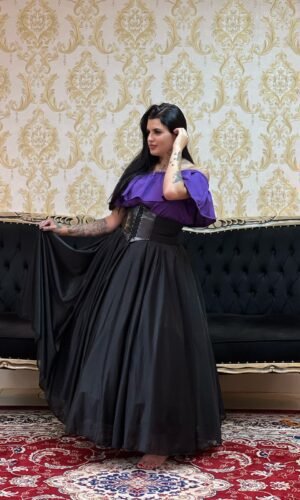 Blusa Babado Oxfor Roxo 504