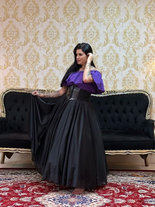 Blusa Babado Oxfor Roxo 504