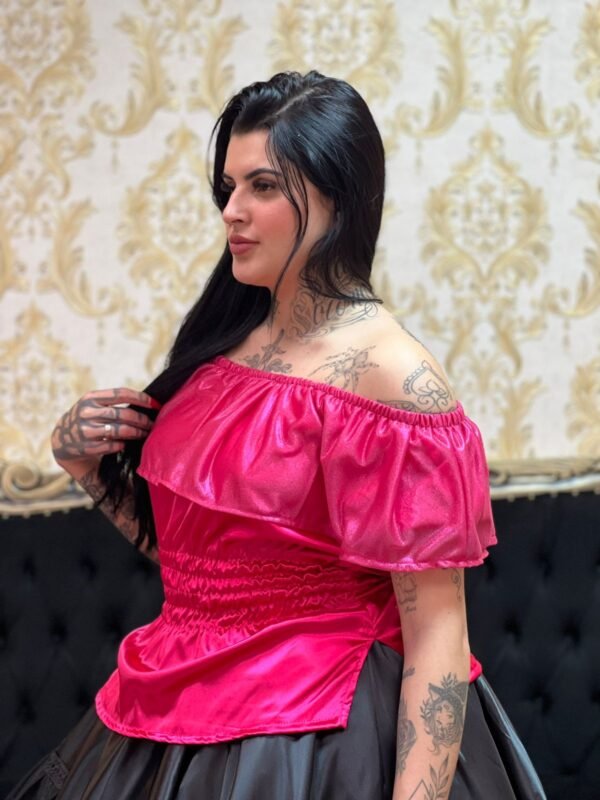 Blusa Babado Lurex Pink 715 - Imagem 3