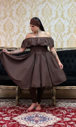 Saia Oxfor Curta Marrom 904