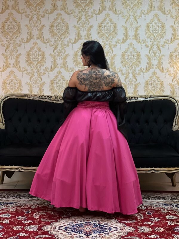 Saia Oxfor Longa Rosa Pink 712 - Imagem 3