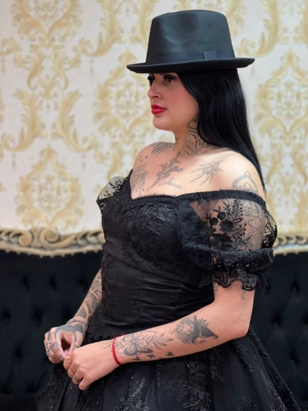 Corpete Bordado Preto 202 - Imagem 4