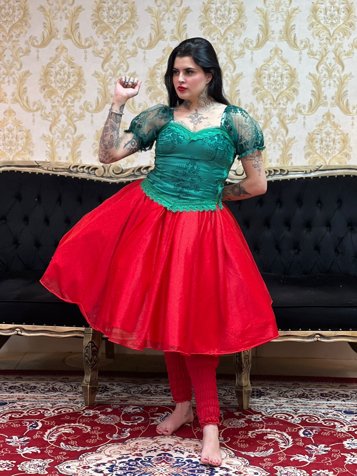 Corpete Bordado Verde 605