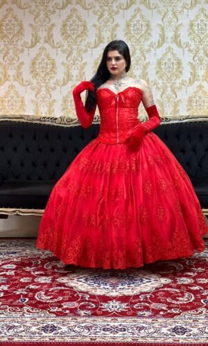 Saia Bordada Longa Vermelha 108