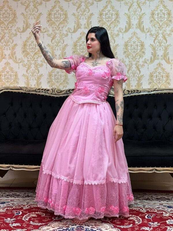 Saia 1 Babado Voal/Tule Rosa 720 - Imagem 2